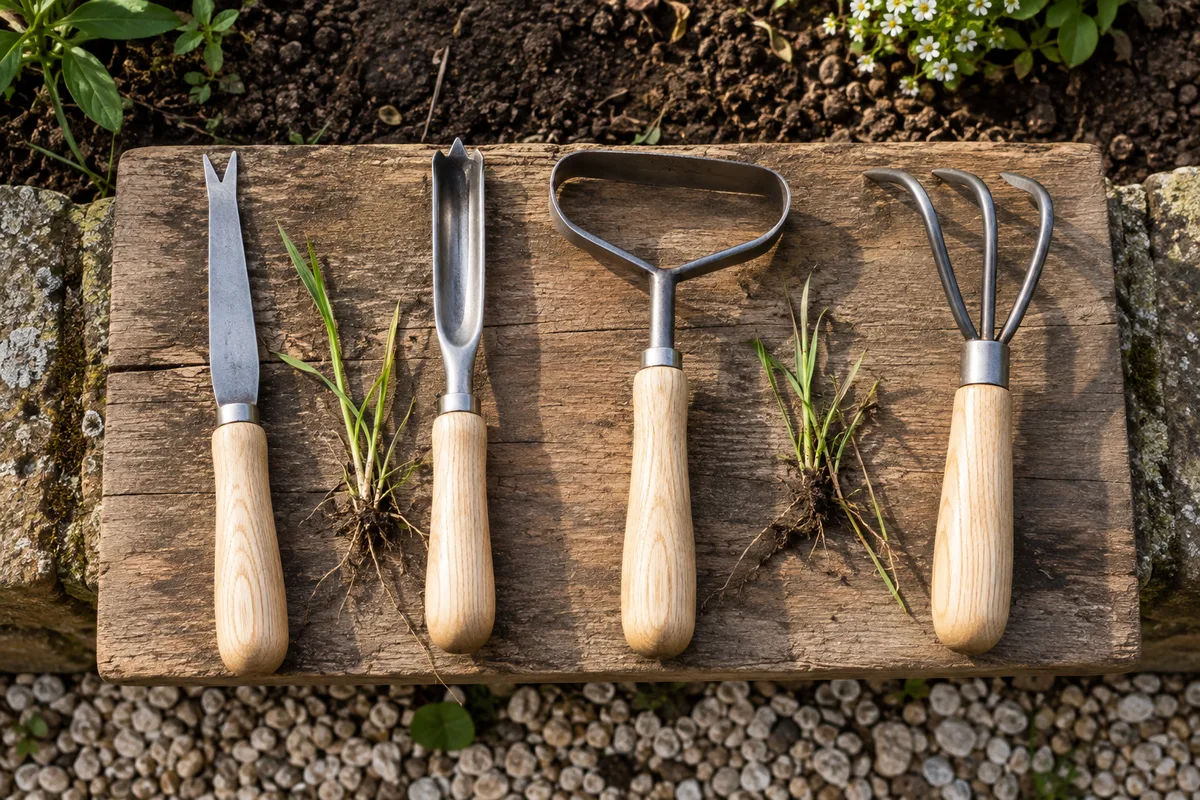 Outils de jardinage pour désherber : le bon outil par zone